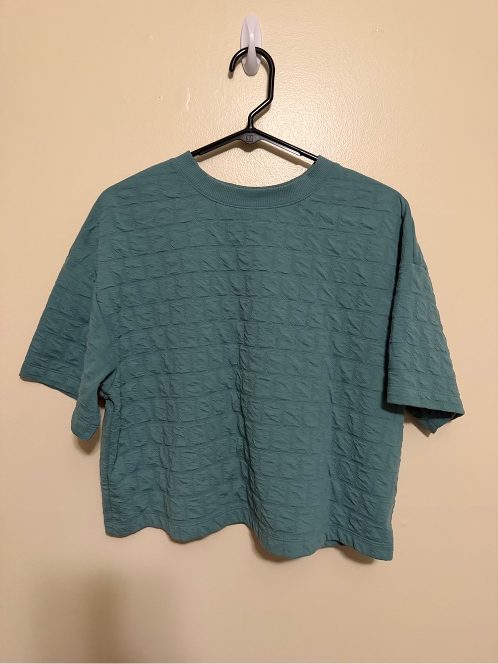 a new day Teal Textured Boxy Crop Top